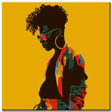 Malen nach Zahlen Afrika Person goldene Lippen &amp; Brille