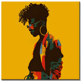 Malen nach Zahlen Afrika Person goldene Lippen &amp; Brille