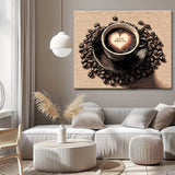 Painting by Numbers Art Lifestyle Cup of Coffee with Writing in the Foam