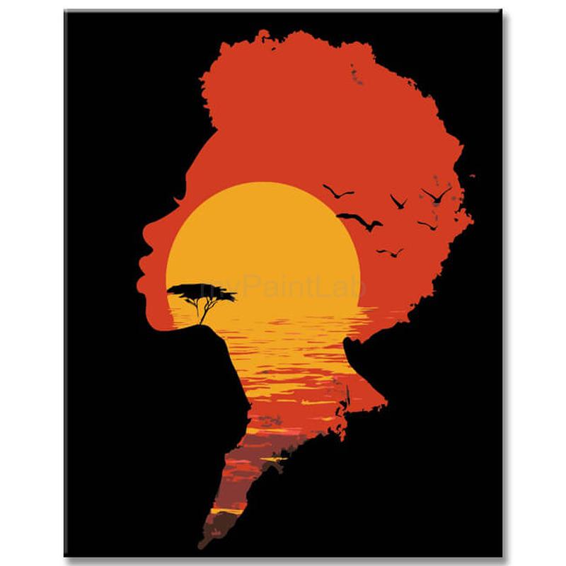 Painting by Numbers Man on the Beach at Sunset Shipping from DE