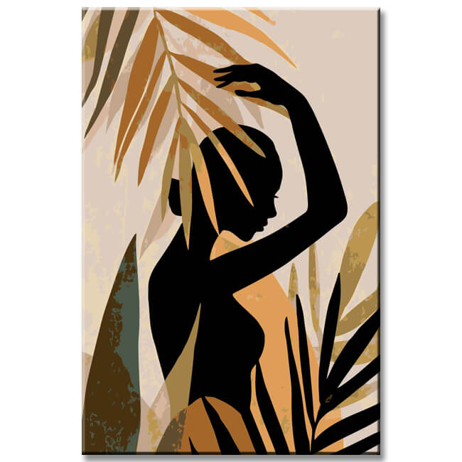 Painting by Numbers Minimalism Art Style Tropical Girl Shipping from DE