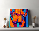 Grind nach Zahlen Akt Frau mit Tanga Po