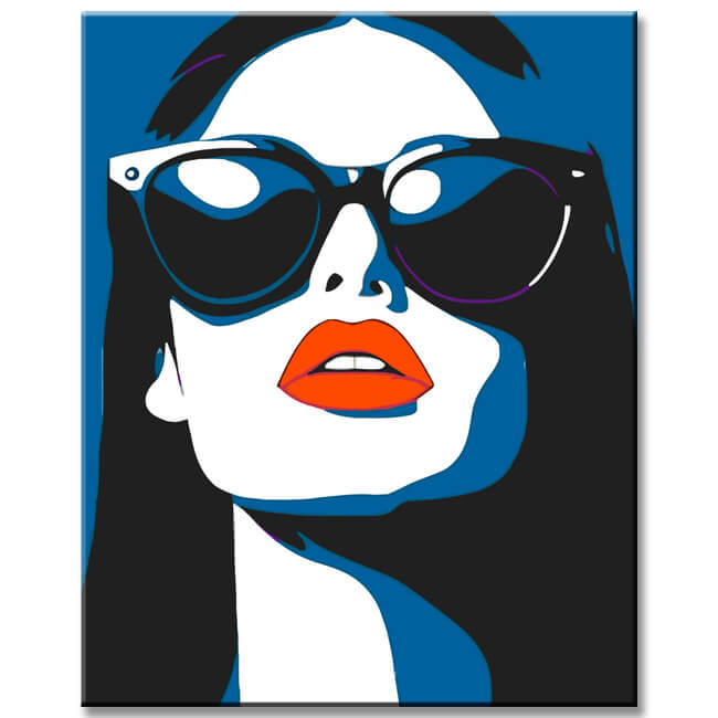 Malen nach Zahlen Frau mit Sonnenbrille