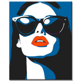 Malen nach Zahlen Frau mit Sonnenbrille