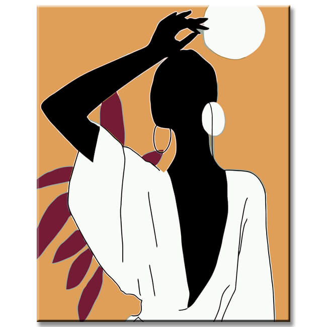 Malen nach Zahlen Afrikanische Kunst Tropisches Mädchen tanzt