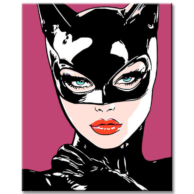 Malen nach Zahlen Catwoman-Pop-Art I