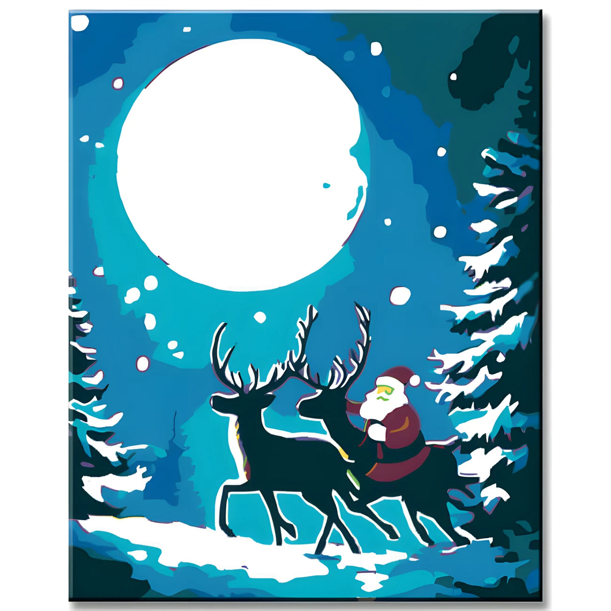 Malen nach Zahlen Weihnachtsmann und Rentier