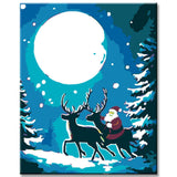 Malen nach Zahlen WeihnachtsMann und Rentier