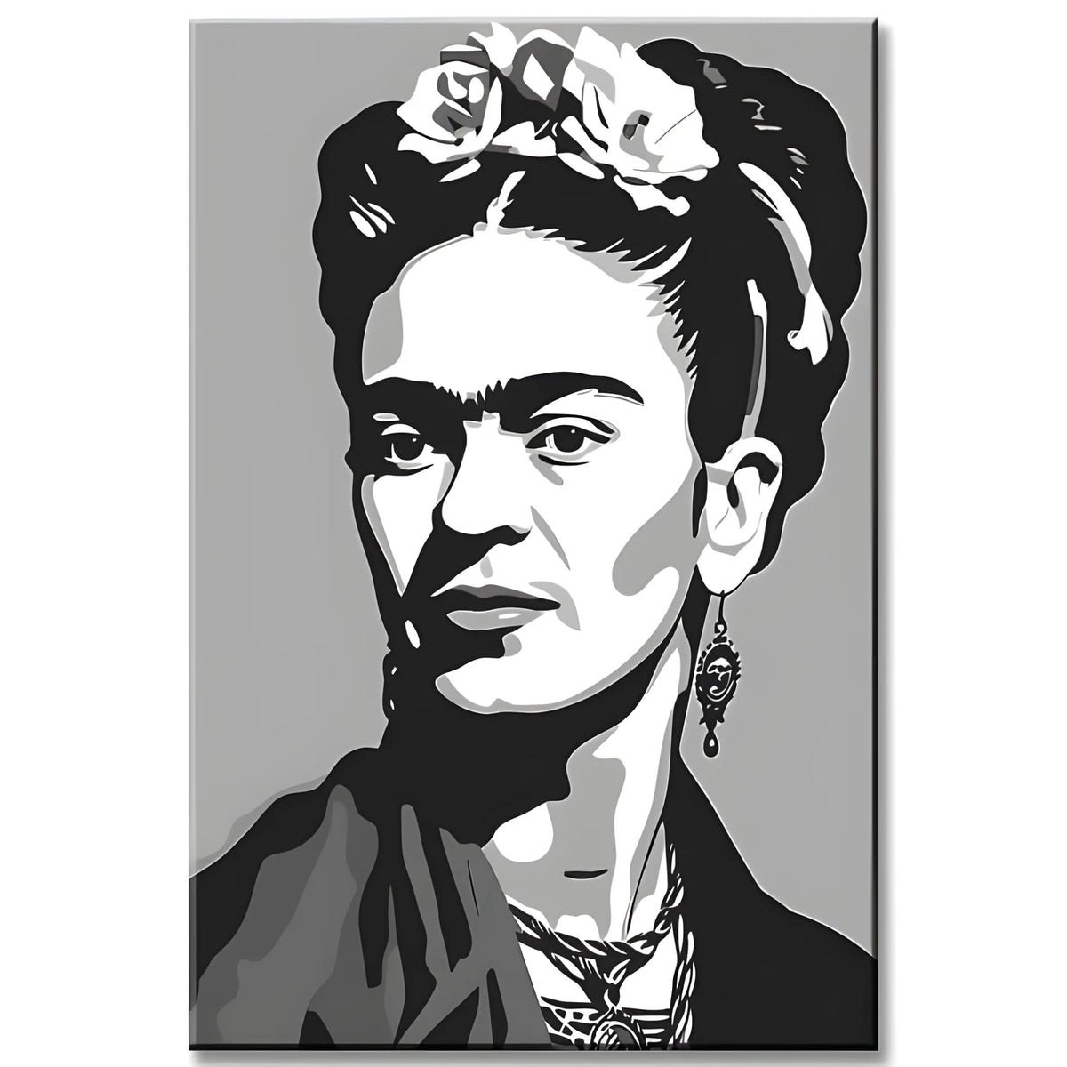 Malen nach Zahlen Schwarz-weiss Frida Kahlo