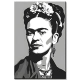 Malen nach Zahlen Schwarz-weiss Frida Kahlo
