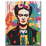 Malen nach Zahlen Gesicht Frida Kahlo Vektor Porträt