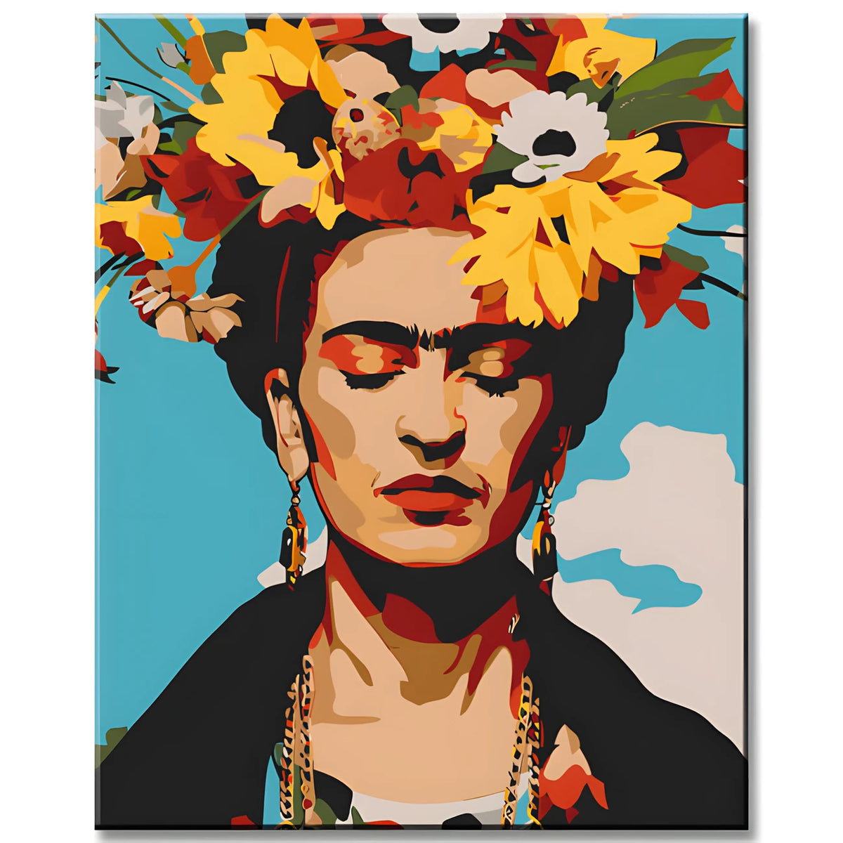 Malen nach Zahlen Frida Kahlo Farbporträt