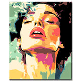 Malen nach Zahlen Frau Unterwasser mit Blick nach oben