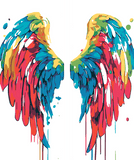 Malen nach Zahlen Regenbogen Engel Flügel  2-teilig