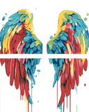 Malen nach Zahlen Regenbogen Engel Flügel 4-part Versand from DE