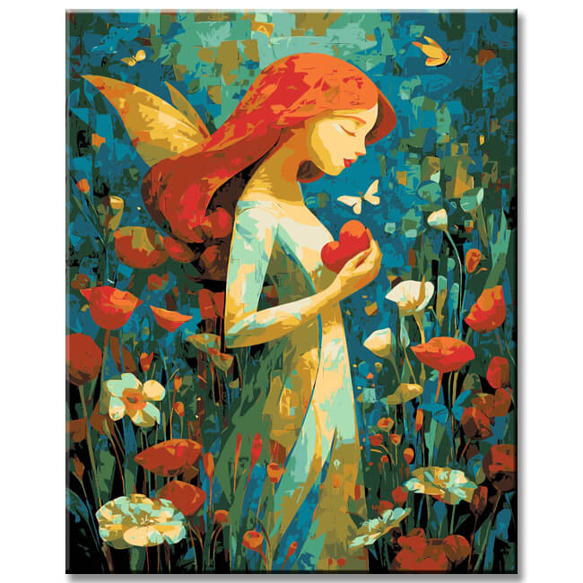 Painting by Numbers Beautiful Angel in Flowers Shipping from DE