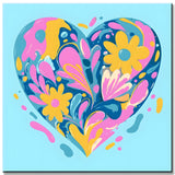 Malen nach Zahlen Rosa Herz Kunst