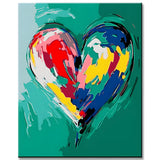 Malen nach Zahlen Buntes Pop-Art Herz Versand from DE