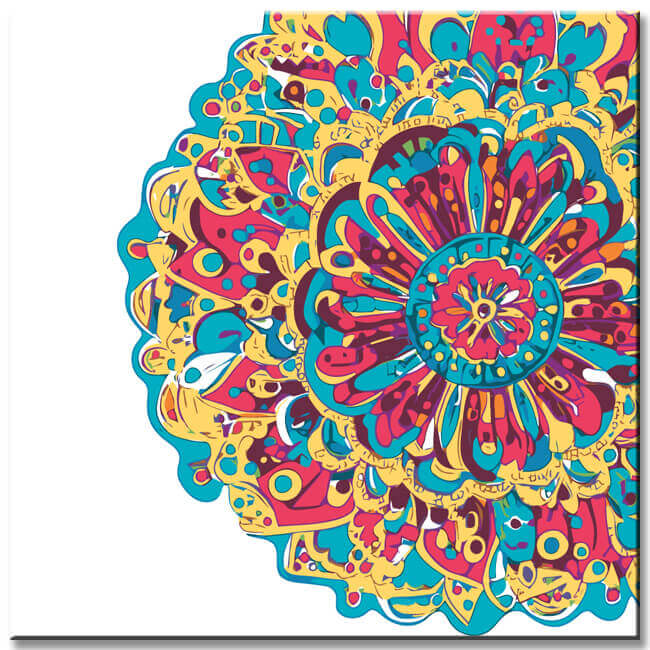 Malen nach Zahlen Mandala Blumenkreis