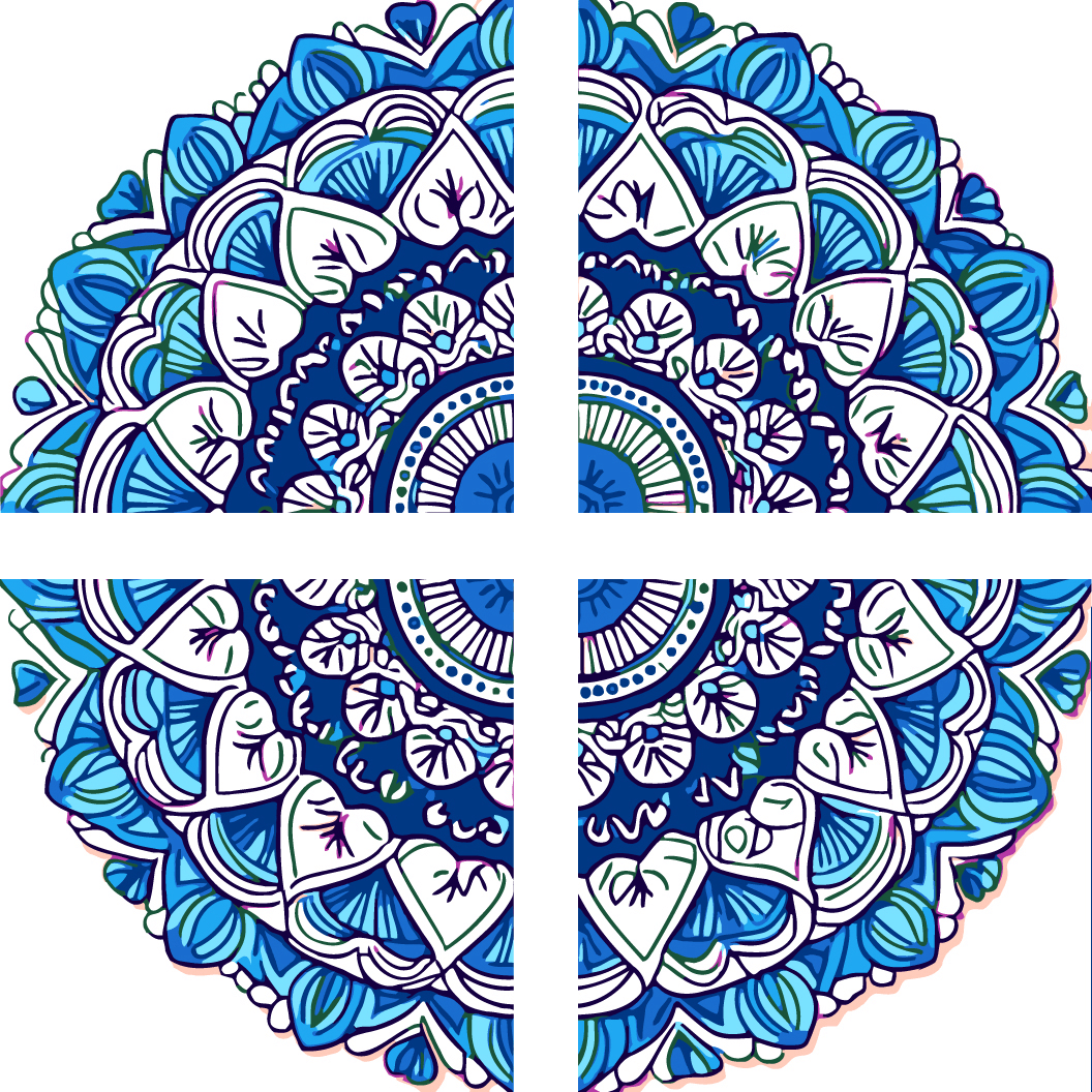 Grind after Zahlen Rundes Mandala 4-part Versand from DE