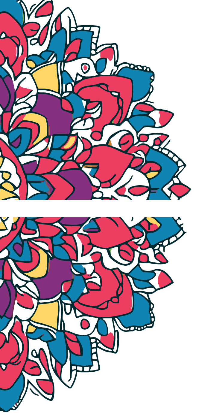 Grind after Zahlen Buntes Mandala on White 2-part Versand from DE