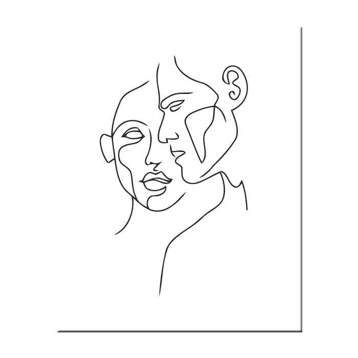 Malen nach Zahlen Kunst Minimalismus Zeichnung Zwei Menschen