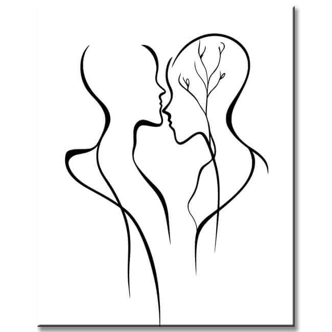 Malen nach Zahlen Kunst Minimalismus Zeichnung Liebende III