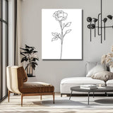Malen nach Zahlen Strichzeichen Kunst Silhouette Rose