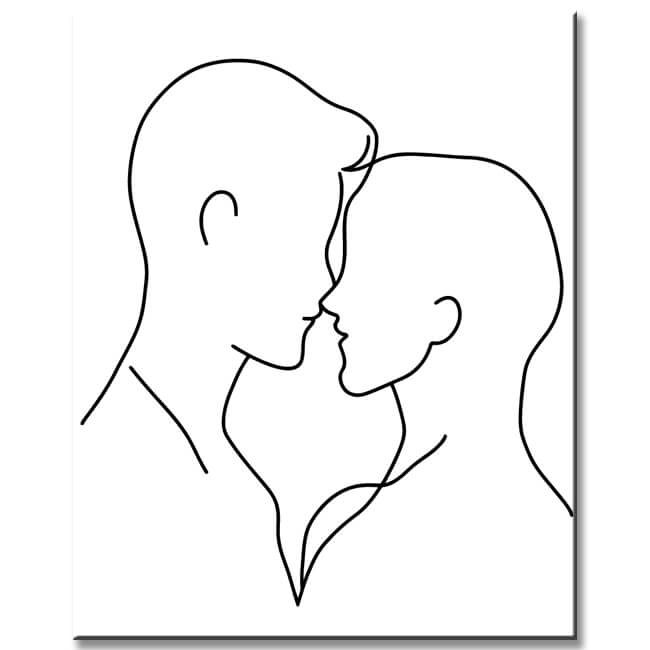 Malen nach Zahlen Strichzeichen Kunst Silhouette Liebe