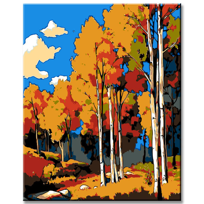 Malen nach Zahlen Kunst Natur Herbst Landschaft