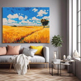 Painting by Numbers Art Nature An Autumn-Colored Field with Clouds