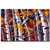 Malen nach Zahlen Kunst Natur kahle Bäume mit Herbstblättern