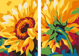 Malen nach Zahlen Kunst Natur Sonnenblume mit Kopf nach oben