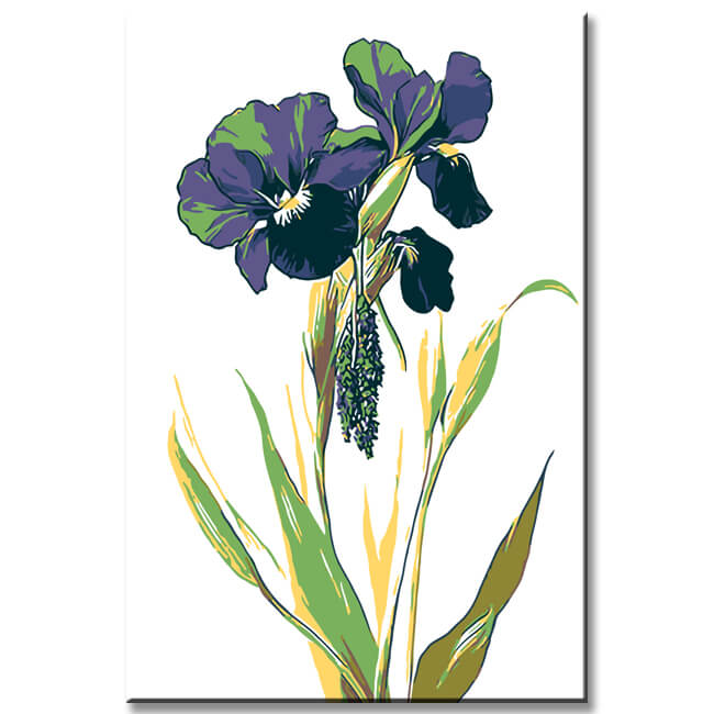 Malen nach Zahlen Kunst Natur Lila Blumen mit hängendem Kopf