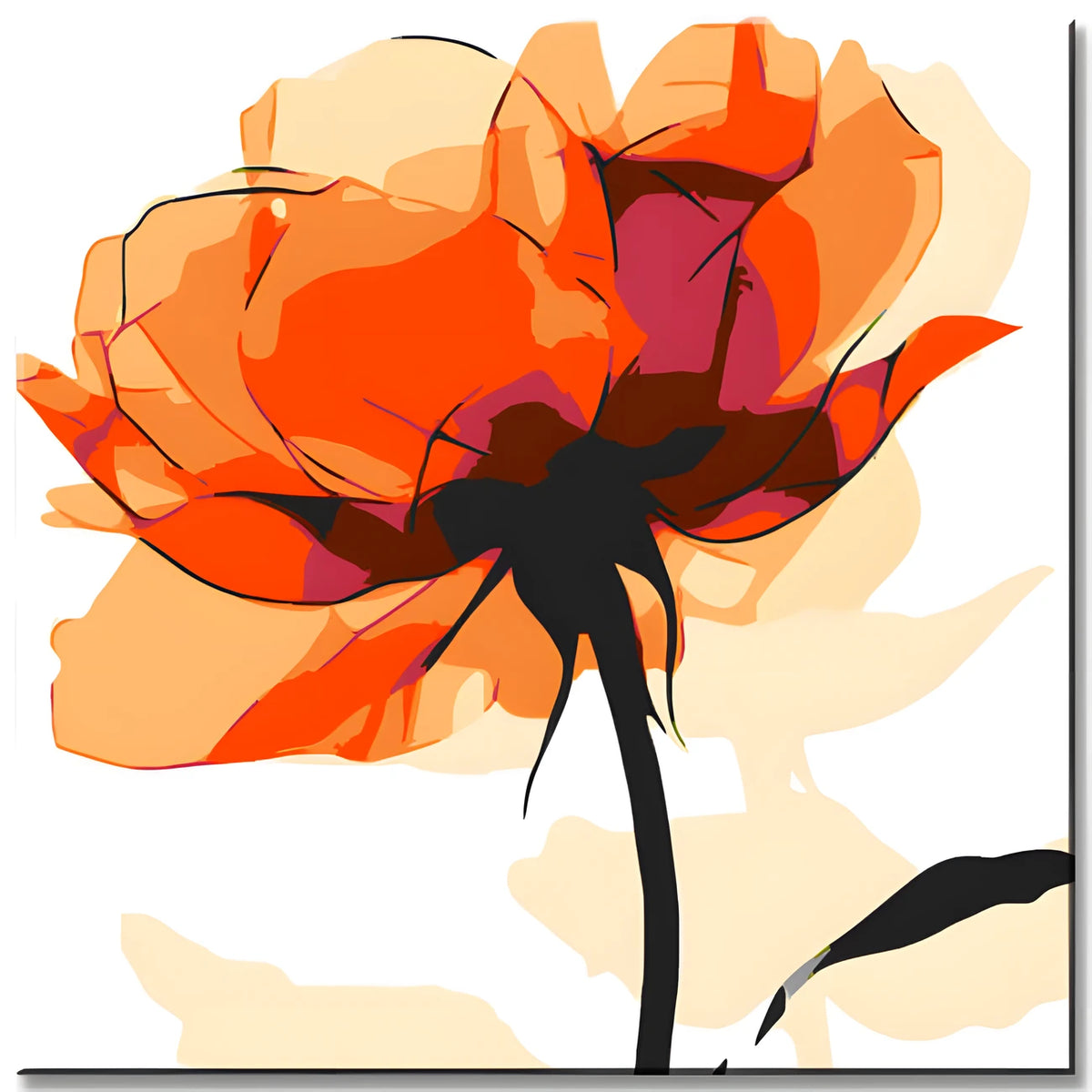 Grind nach Zahlen Blumen orangene Rose