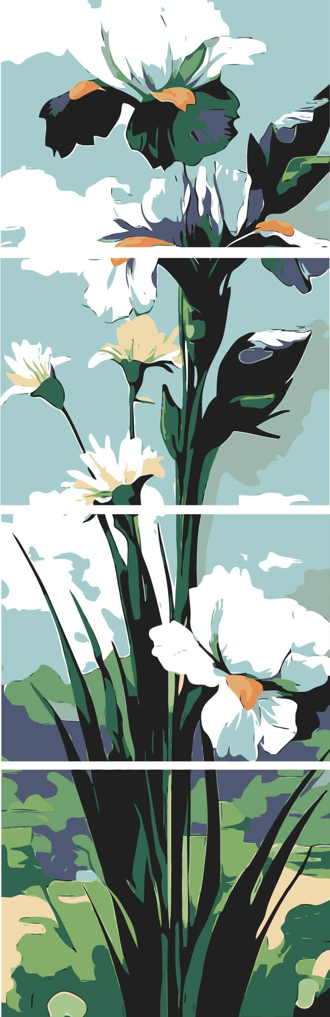 Malen nach Zahlen Kunst Natur Blume Iris