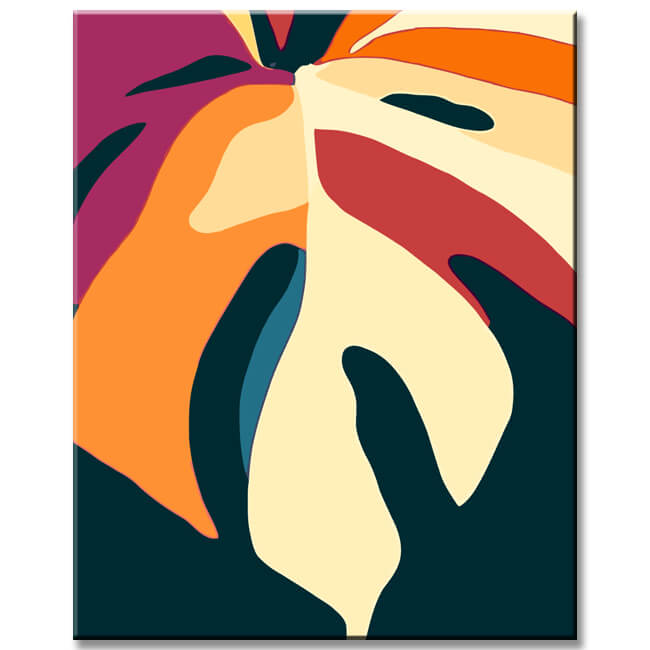 Malen nach Zahlen Kunst Malerei Farbiges Blumenblatt