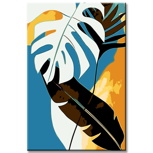 Malen nach Zahlen Monstera Abstrakte Kunst