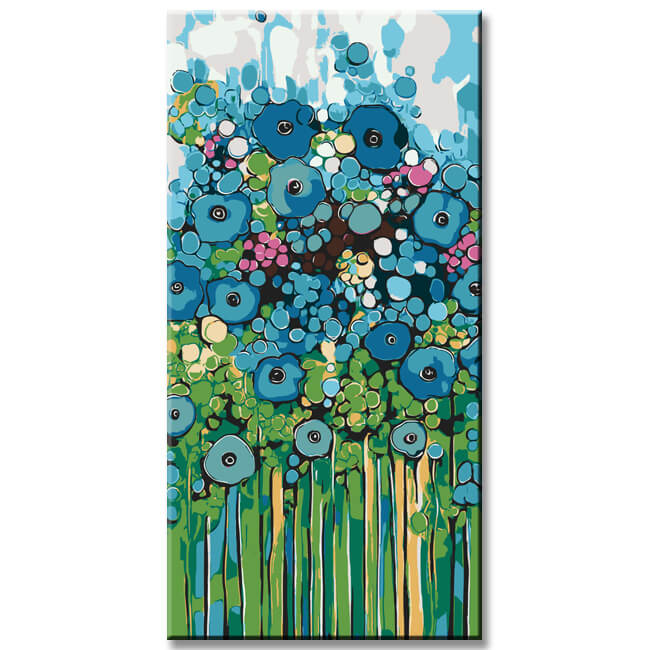 Malen nach Zahlen Wilder Blauer Klatschmohn Garten