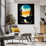 Malen nach Zahlen Nachtstimmung mit Blutmond