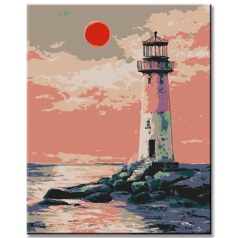 Painting by Numbers Lighthouse at Sunset Shipping from DE