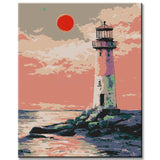 Painting by Numbers Lighthouse at Sunset Shipping from DE
