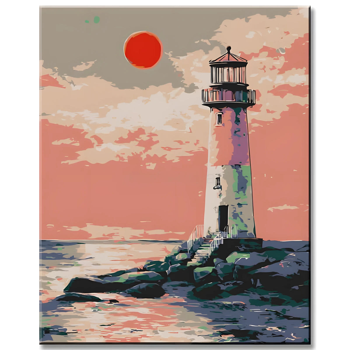 Painting by Numbers Lighthouse at Sunset Shipping from DE