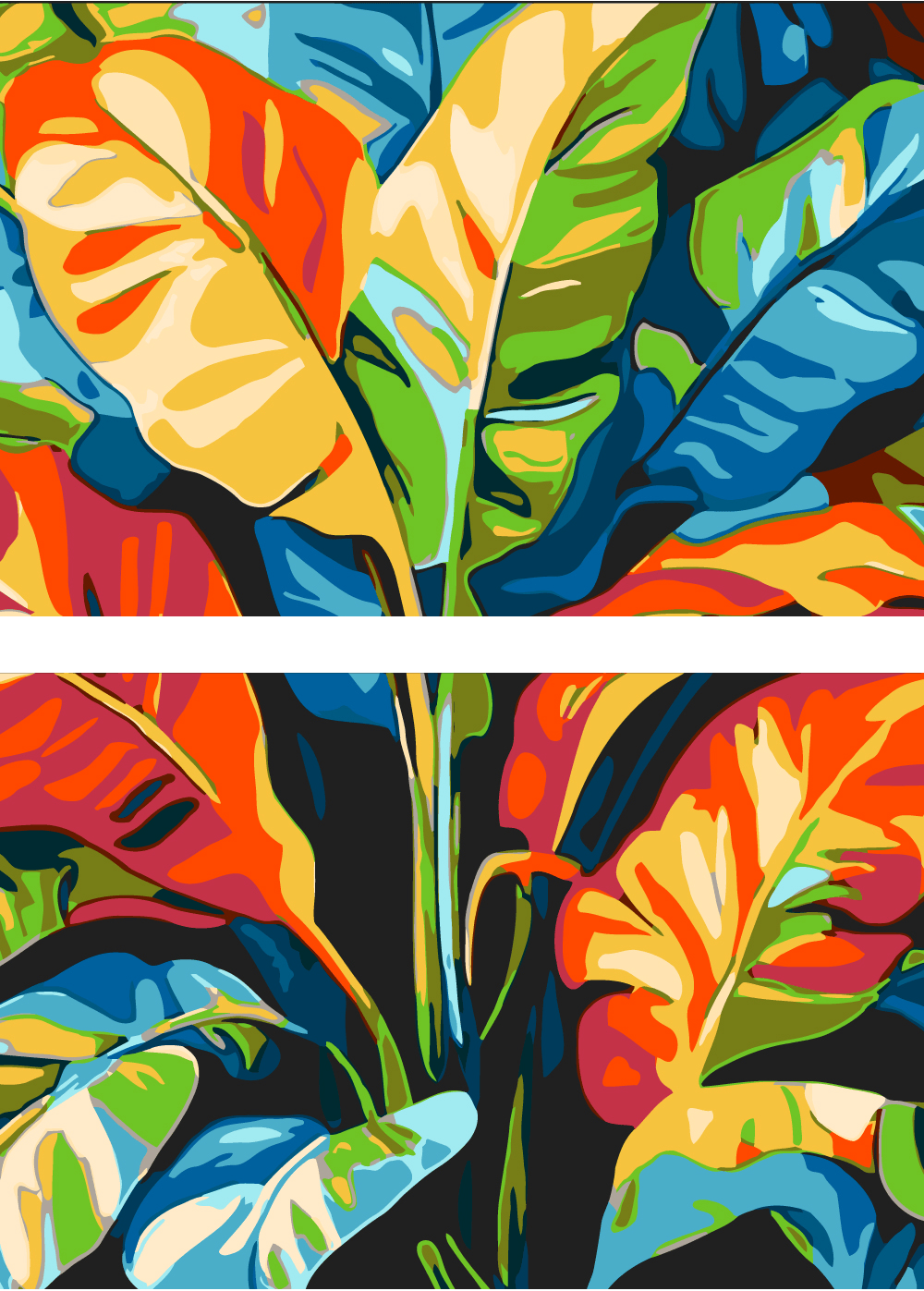 Malen nach Zahlen Tropical art design 2-piece Versand from DE
