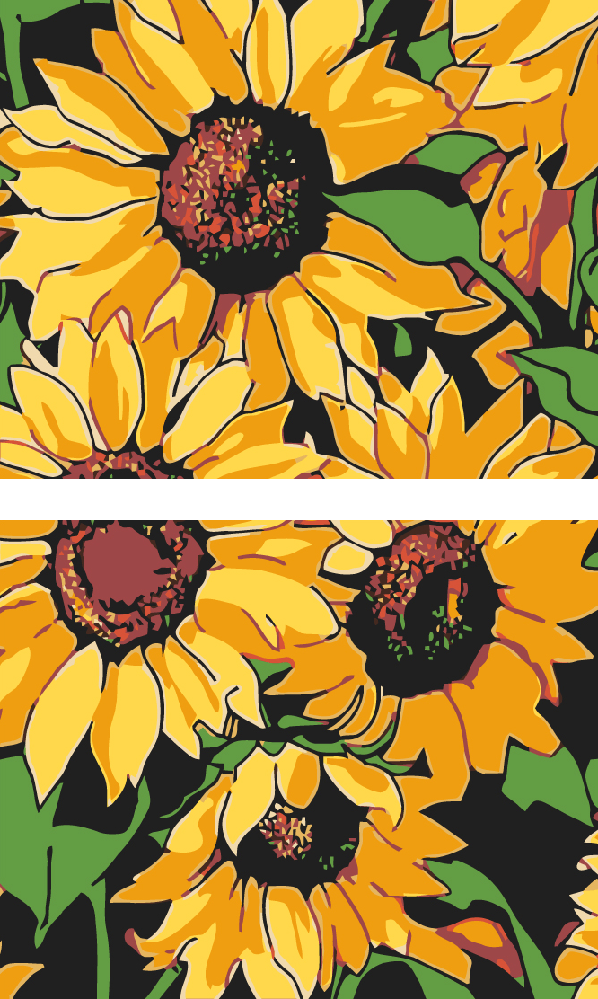 Malen nach Zahlen Sonnenblumen Kunst 2-part Versand from DE