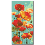Grind nach Zahlen Aquarell Mohn Blumen