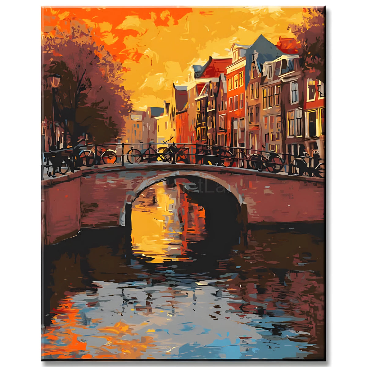 Malen nach Zahlen Niederlande Holland Illustration Stadt
