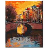 Malen nach Zahlen Niederlande Holland Illustration Stadt