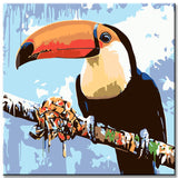 Malen nach Zahlen Kunst Tukan mit Graffiti Schnabel