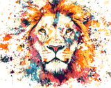 Painting by Numbers Art Lion Head with Graffiti